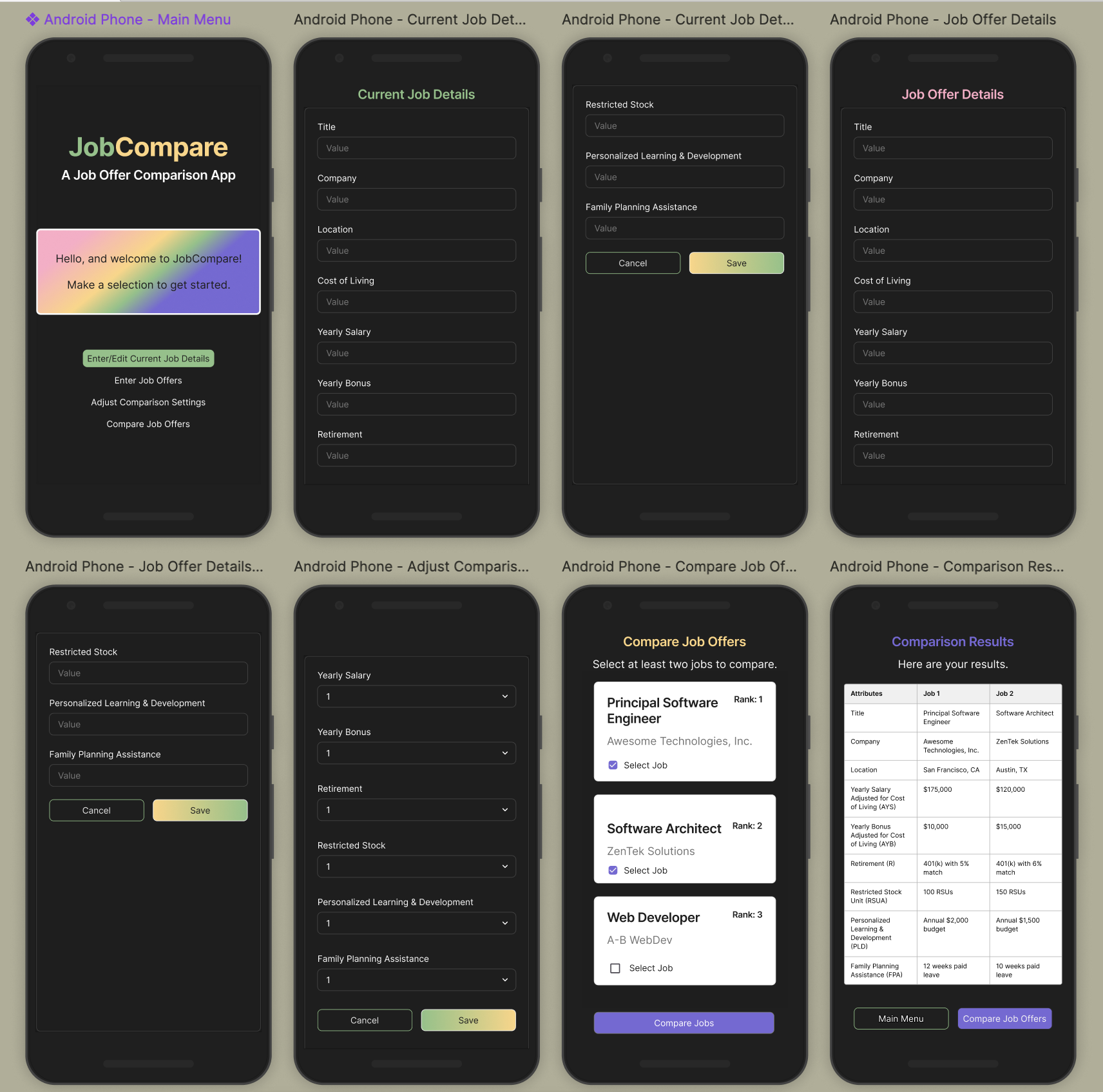 JobCompare prototype